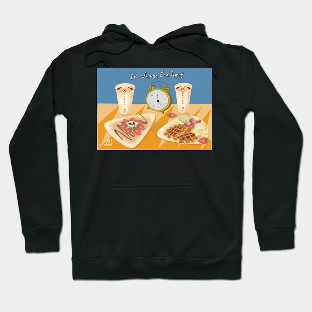 Tea Time Hoodie by JuliaArtPaint